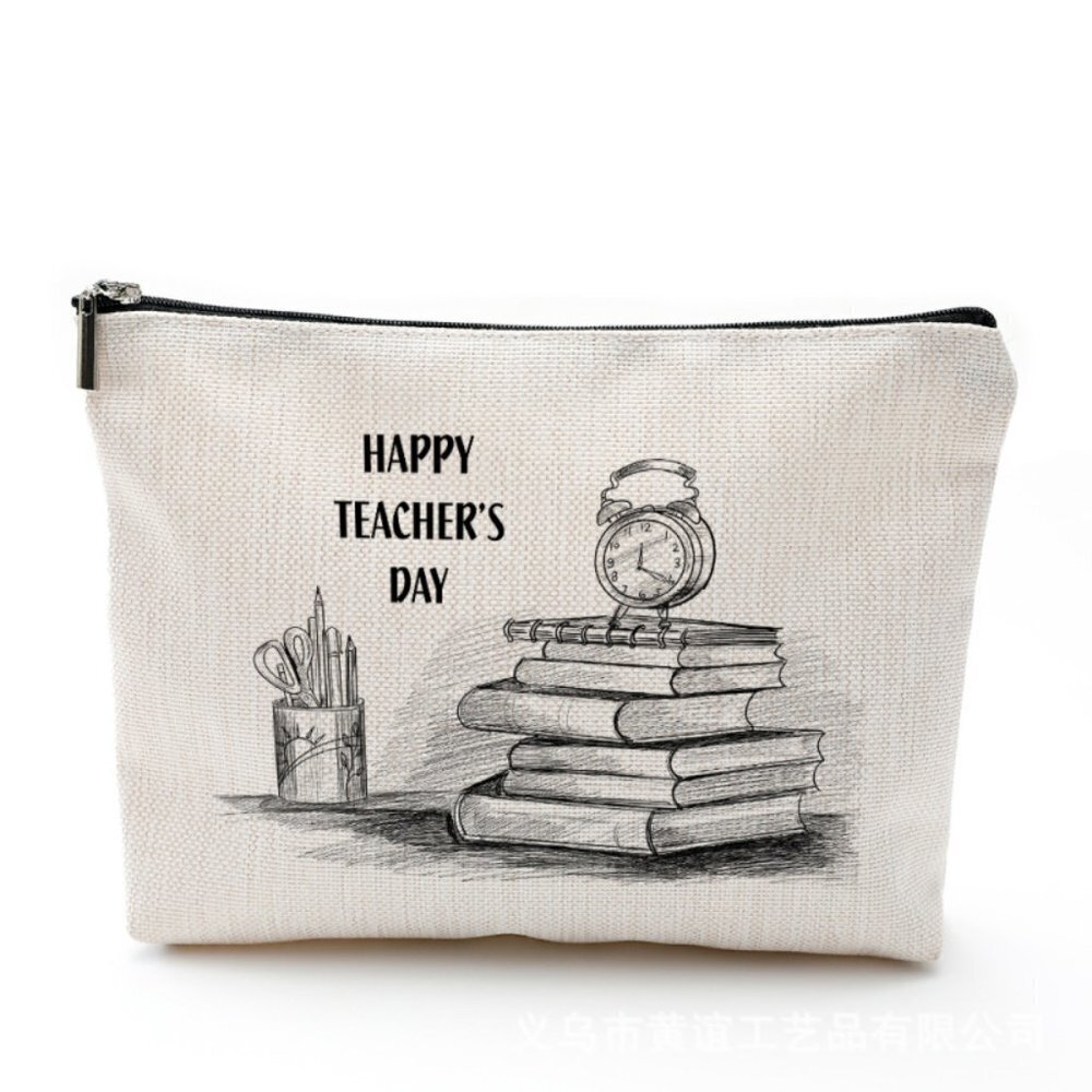 Cotton Linen Zipper Cosmetic Bag